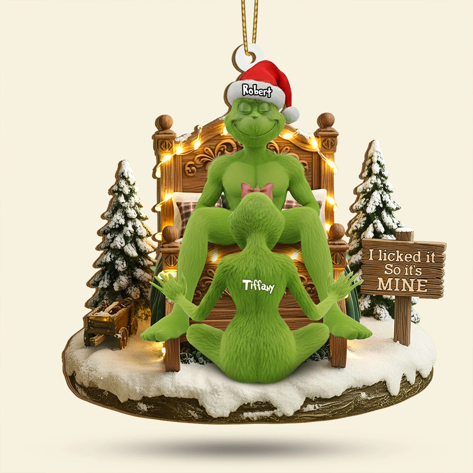 🔥 $9.99 On Sale Today Only🎁Grinch Couple Christmas Ornament Set