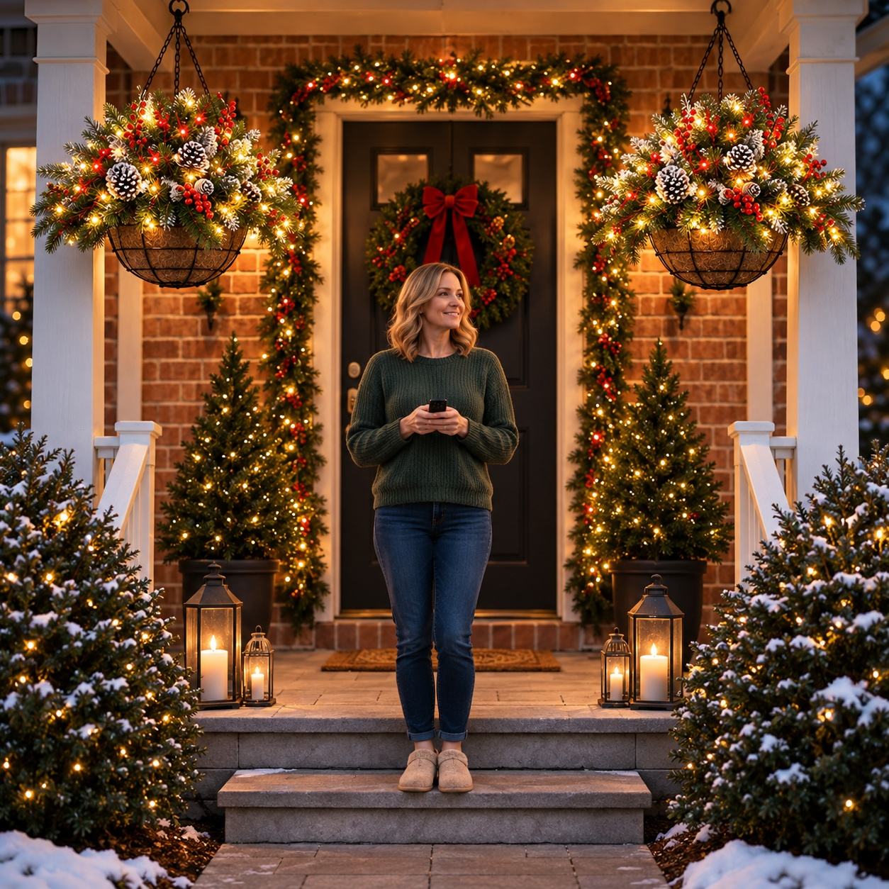 🎄Christmas Hot Sale🏆Pre-Lit Artificial Christmas Hanging Basket