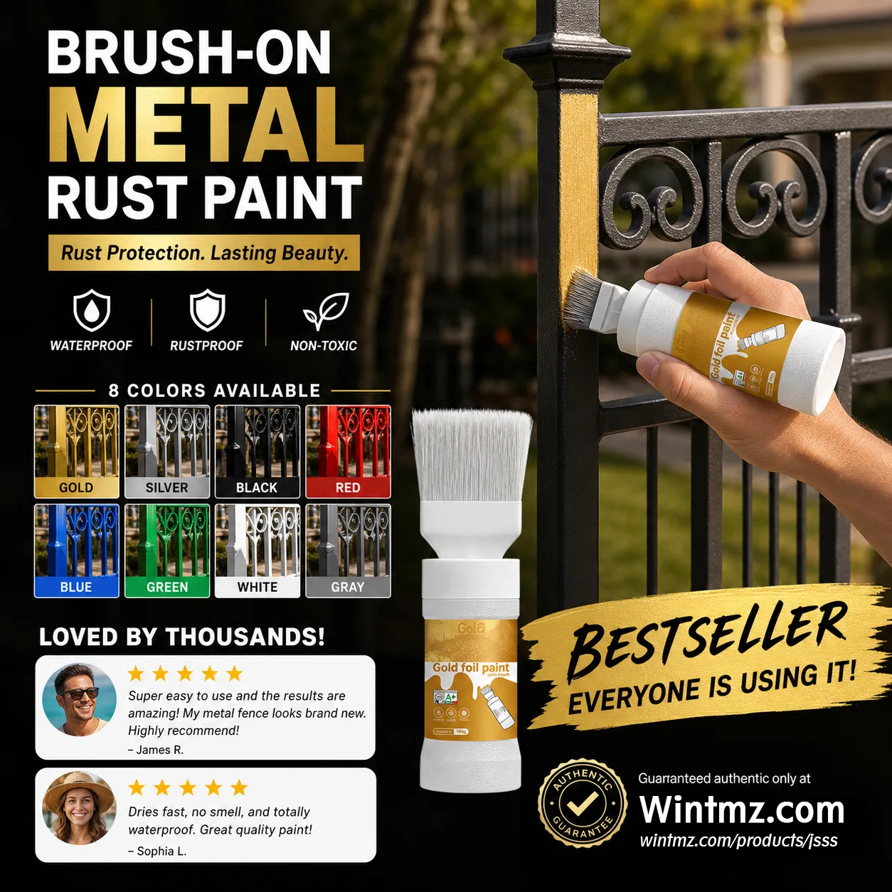 ✨New Arrival-🔥 BUY 2 GET 1 FREE (3 PCS)   🖌️Refresh paint surfaces in one simple spray!✨🏠Water-Based Metallic Silver Paint with Built-in Brush💥👍
