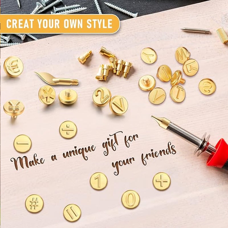 🔥Boxing Day Sale-49% OFF✉️26 Letters Copper Mold —DIY Wood Burning/Carving Set
