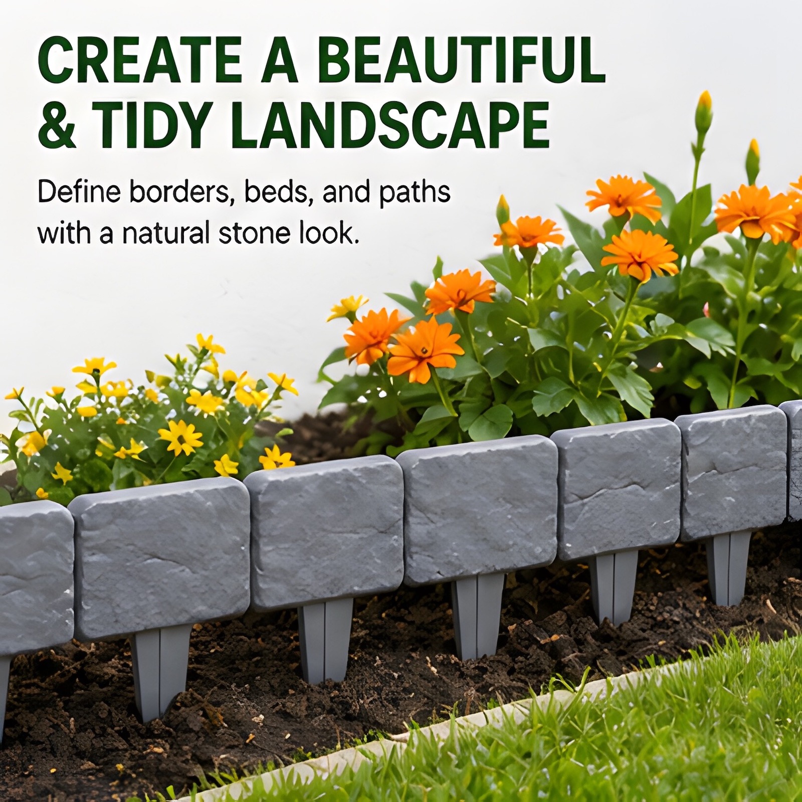 🥳2026 HOT SALE🥳💞50K+ SOLD!🌿✨ 50% OFF! Faux Stone Garden Edging Border! 🏡♻️