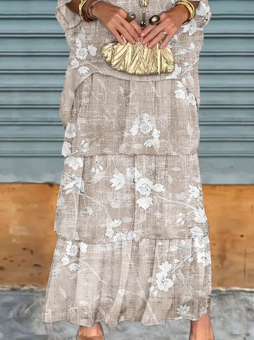 Damen Blumenmuster Kunstdruck Chiffon Kuchenrock