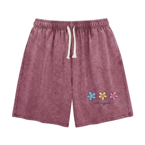 Damen gewaschene Blumen-Shorts, Sommer Reise Street Casual Unterteil