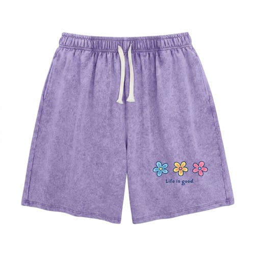 Damen gewaschene Blumen-Shorts, Sommer Reise Street Casual Unterteil