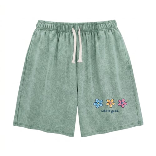 Damen gewaschene Blumen-Shorts, Sommer Reise Street Casual Unterteil