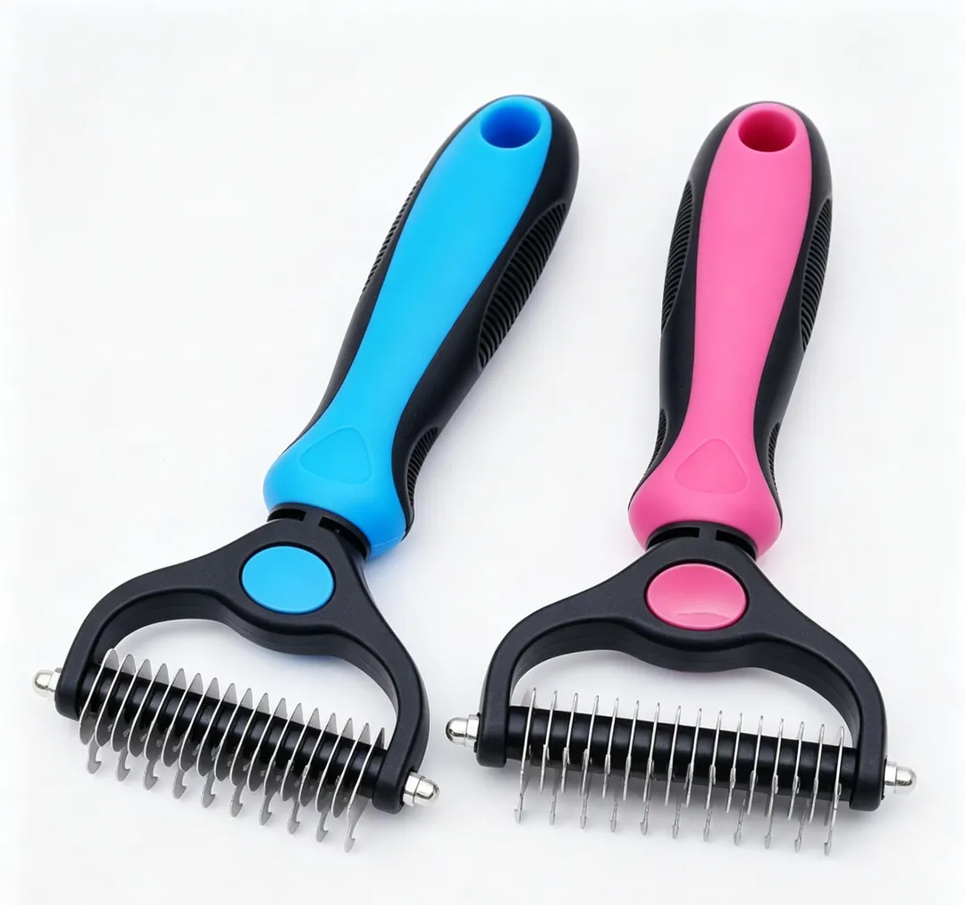 🐾 Double-Sided Pet Brush – Stop Shedding, Not the Cuddles ✨