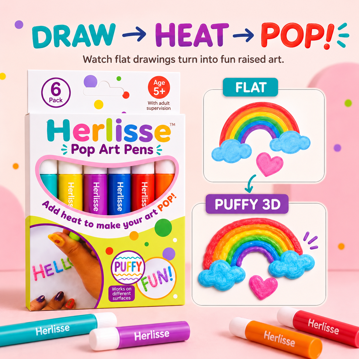 Herlisse™ 3D Relief Art Pen – Turn Flat Drawings Into Touchable 3D Art