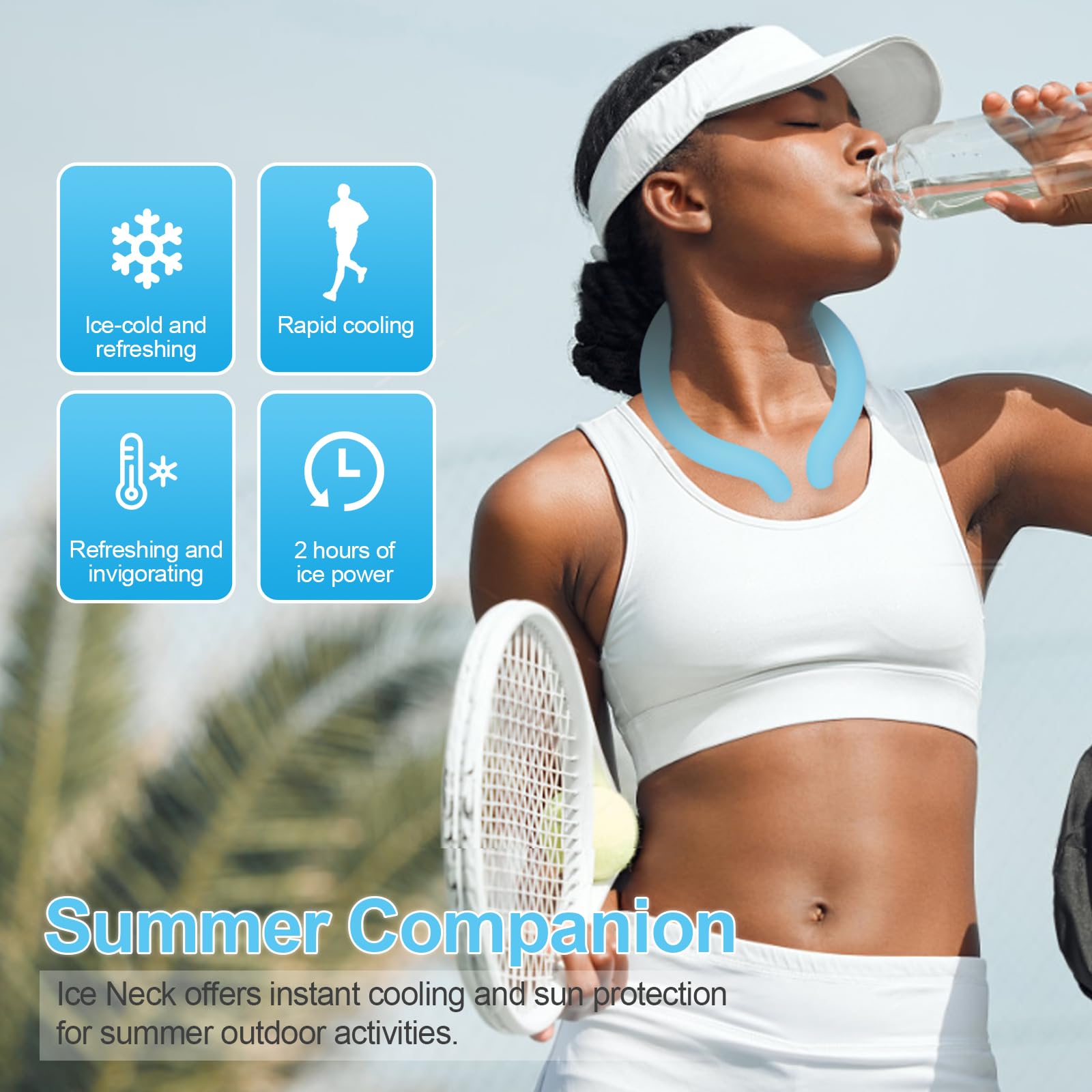 🧊Reusable Cooling Neck Ring – Long-Lasting Sweat-Free Relief❄️