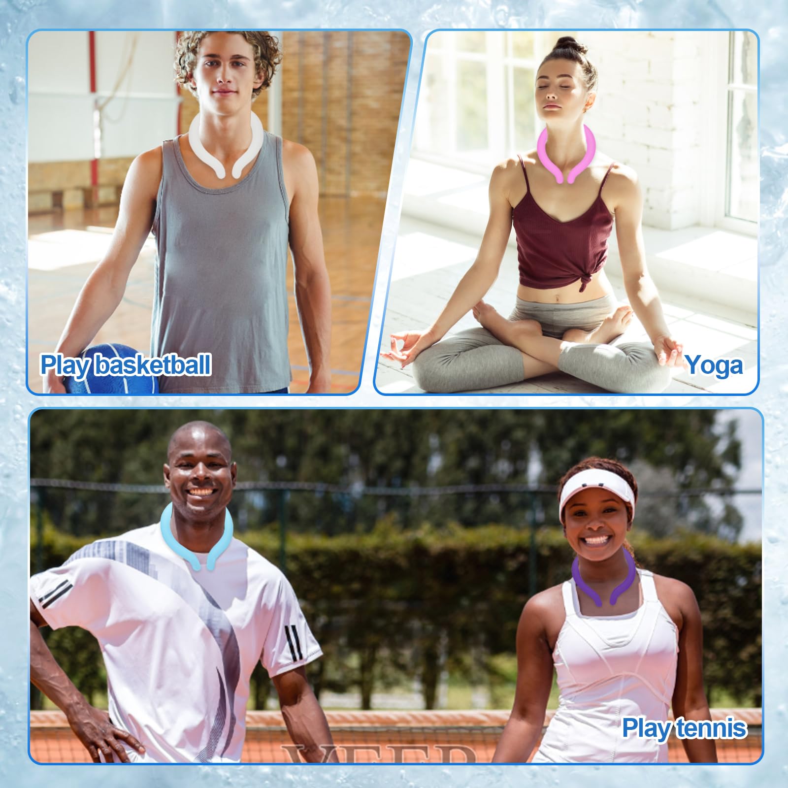 🧊Reusable Cooling Neck Ring – Long-Lasting Sweat-Free Relief❄️