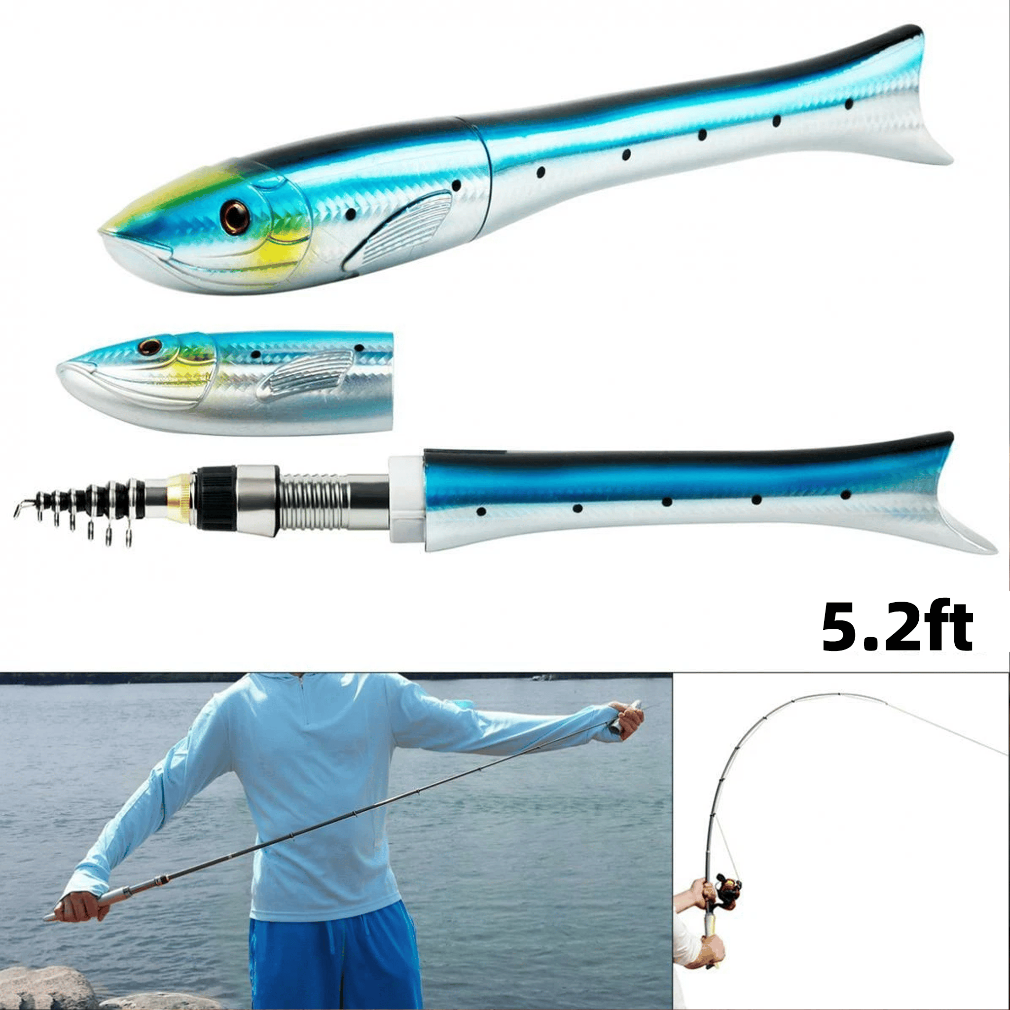 🎣 Mini Fish-Shaped Pen Fishing Rod Set