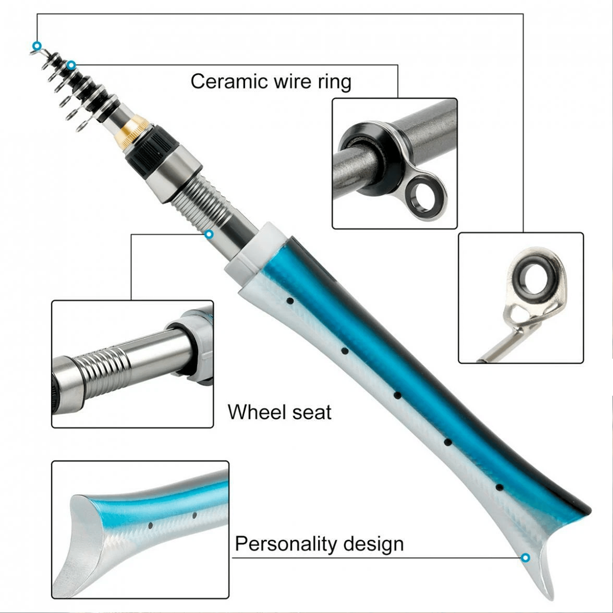🎣 Mini Fish-Shaped Pen Fishing Rod Set