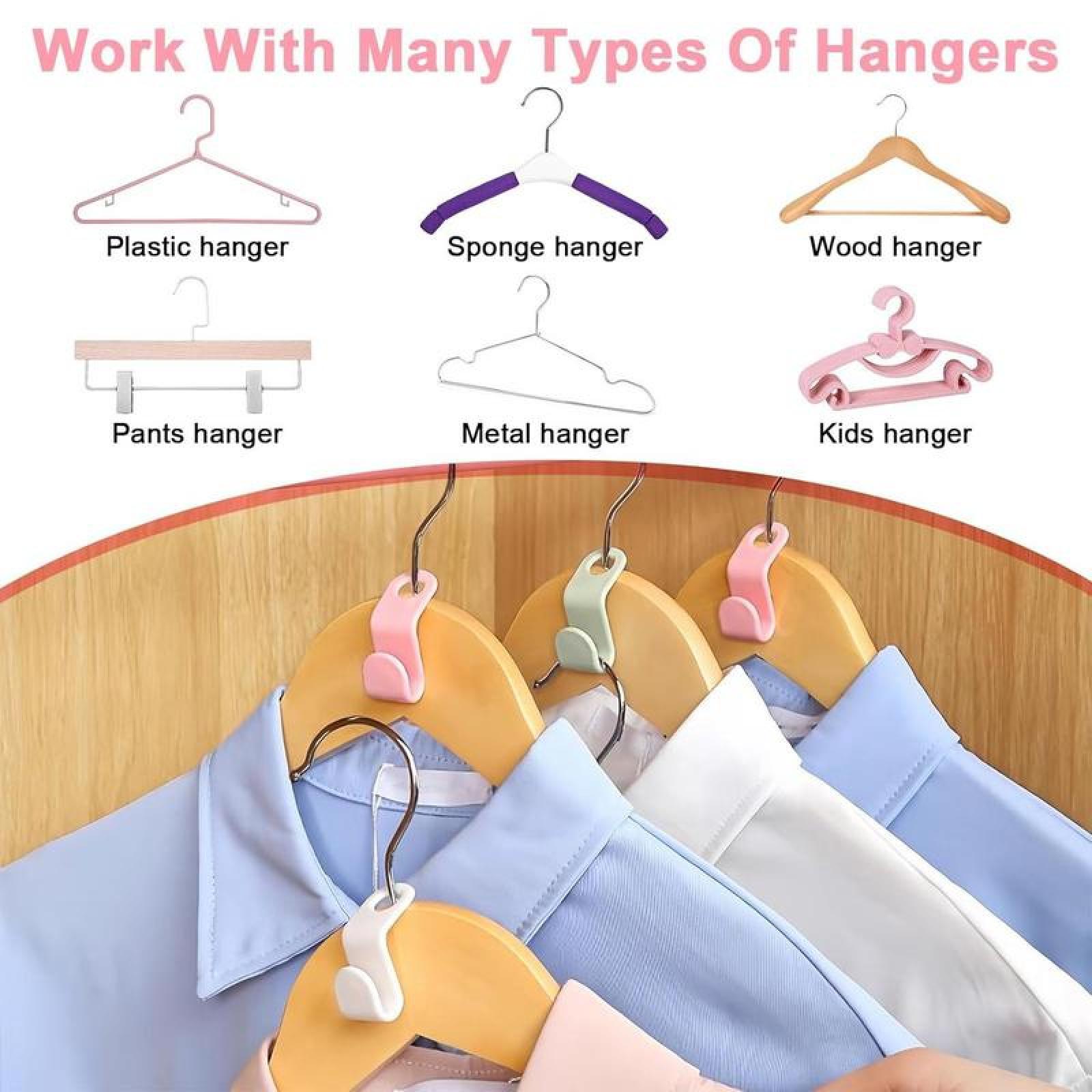 Hanger Connector Hooks,30/100 Counts Set Space Saving Clothes Hanger Extender Hooks,Multicolor Closet Organizer Hanger Clips.SENSIOHOME.