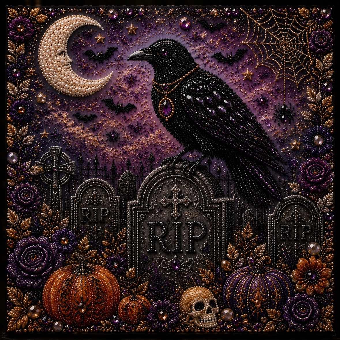 🧘Relaxing & Beginner-Friendly- 👻Cute Ghosts Pumpkins 3D Pearl Mosaic Art Kit🔥Last 4 hours🔥BUY 3 GET 1 FREE (Add 4 Pcs To Cart)
