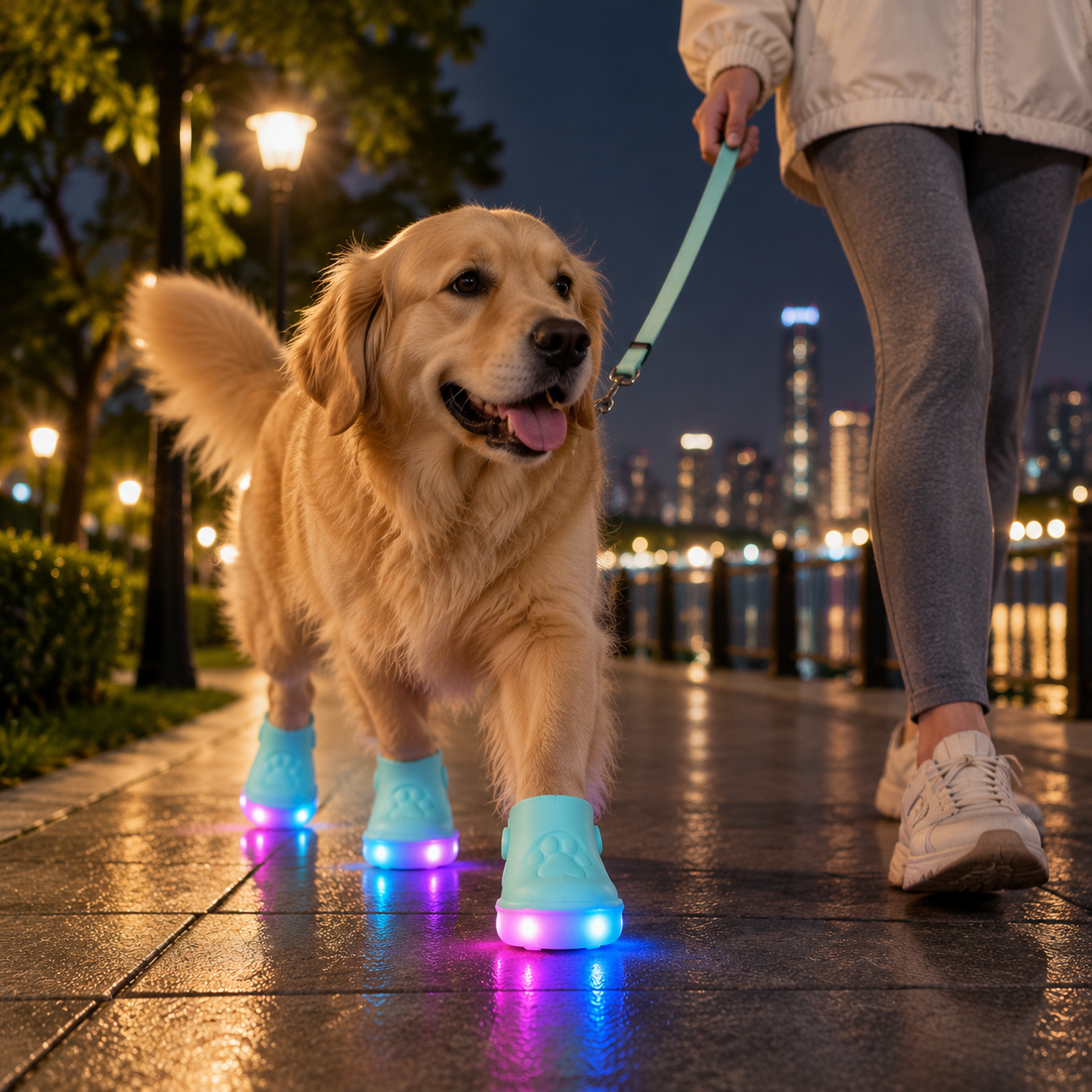 🔥 Limited Time 50% OFF ✨ The Glow-Up Your Pet Deserves – LED Light-Up Shoes for Safer Night Walks 🐾🌙