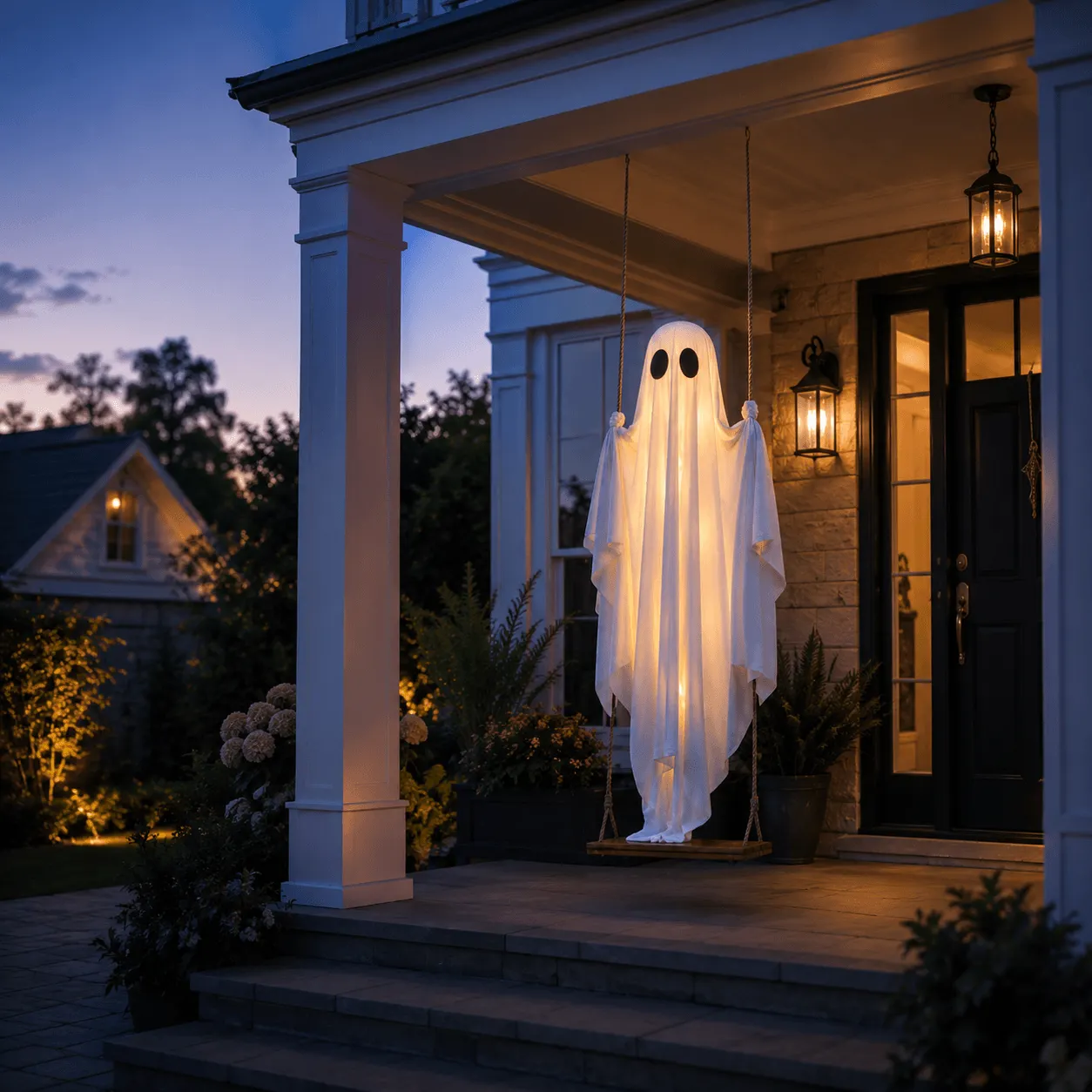 🔥 Limited Time 50% OFF 👻✨ Large Hanging Ghost on Swing – Add Spooky Magic to Your Porch This Halloween! 🎃🌙