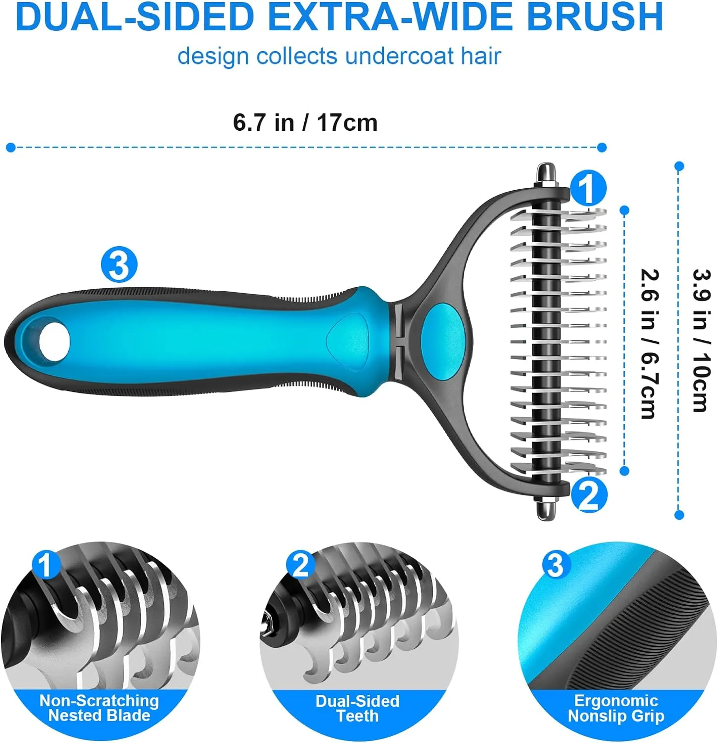 🐾 Double-Sided Pet Brush – Stop Shedding, Not the Cuddles ✨