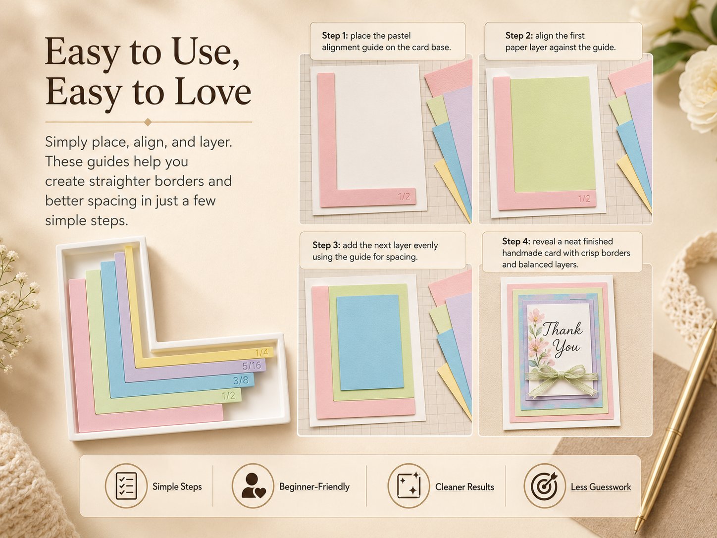 ✨🖐️ Limited Time 50% OFF – Card Making Alignment Guides Set | Create Perfect Handmade Cards Every Time! 💌✂️