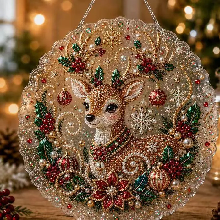 🎨 Make Your Own Christmas Magic! 🎄💎 DIY Pearl Diamond Art Hanging Ornament Kit – Create a Beautiful Handmade Holiday Decoration ✨