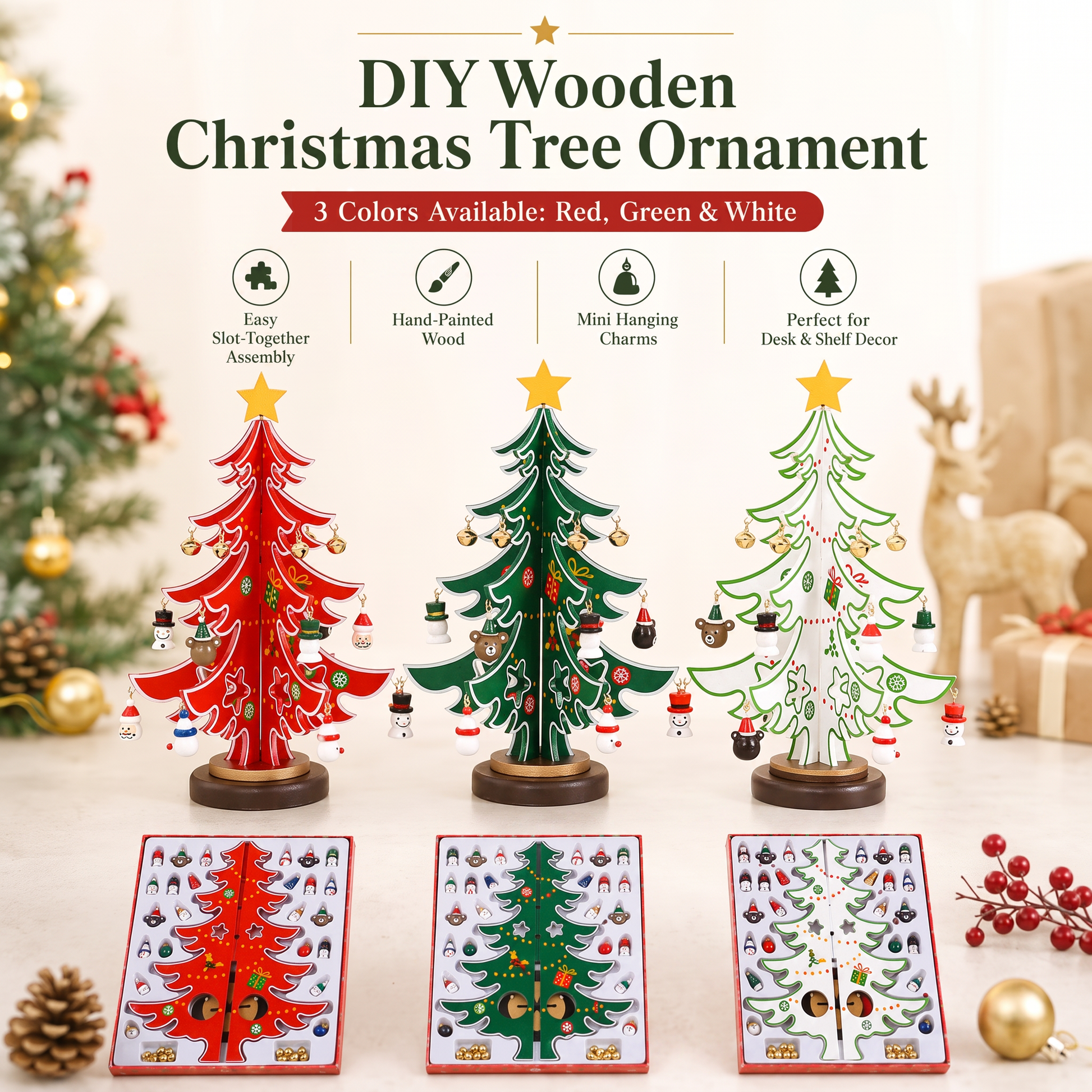 🎄🔥 CHRISTMAS SALE! DIY Wooden Christmas Tree Ornament – Create, Decorate & Make Holiday Memories! 🎁✨