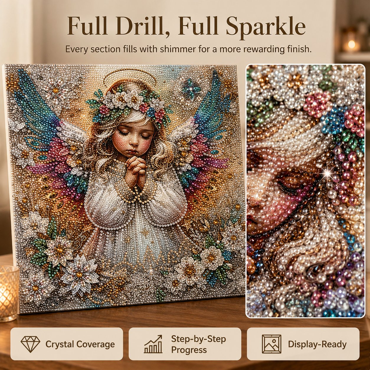 👼✨Sparkling Crystal Diamond Art Kit For DIY Wall Decor(Buy 3 Get 1 Free🎁)
