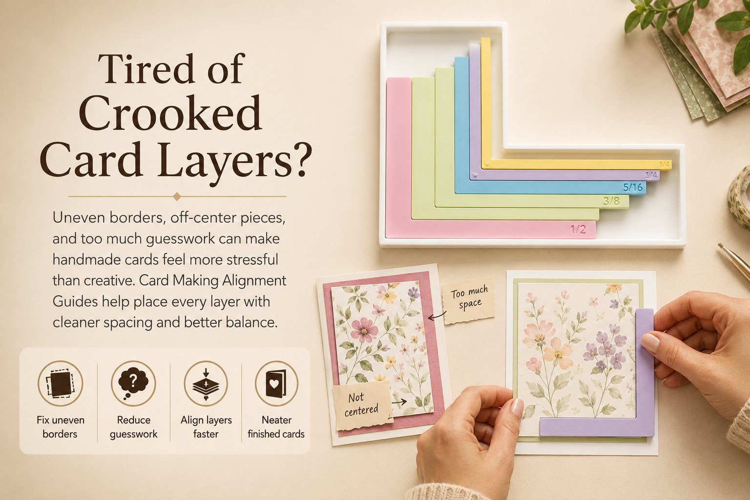 ✨🖐️ Limited Time 50% OFF – Card Making Alignment Guides Set | Create Perfect Handmade Cards Every Time! 💌✂️