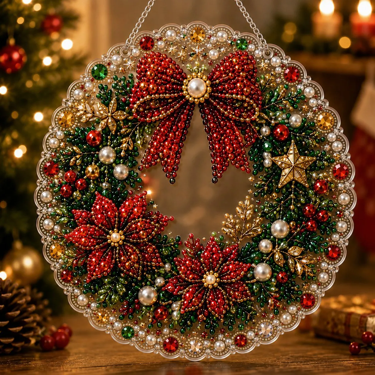 🎨 Make Your Own Christmas Magic! 🎄💎 DIY Pearl Diamond Art Hanging Ornament Kit – Create a Beautiful Handmade Holiday Decoration ✨