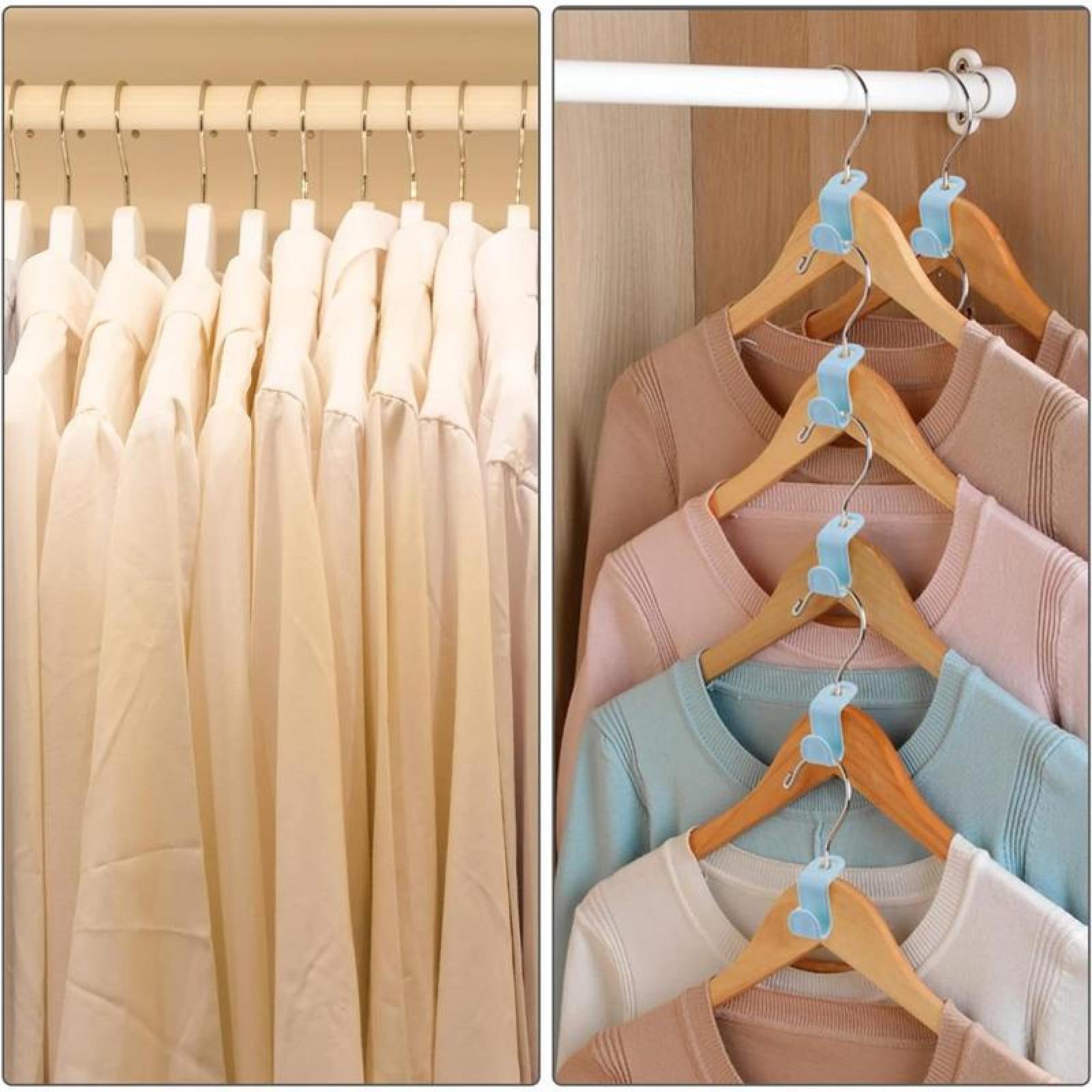 Hanger Connector Hooks,30/100 Counts Set Space Saving Clothes Hanger Extender Hooks,Multicolor Closet Organizer Hanger Clips.SENSIOHOME.