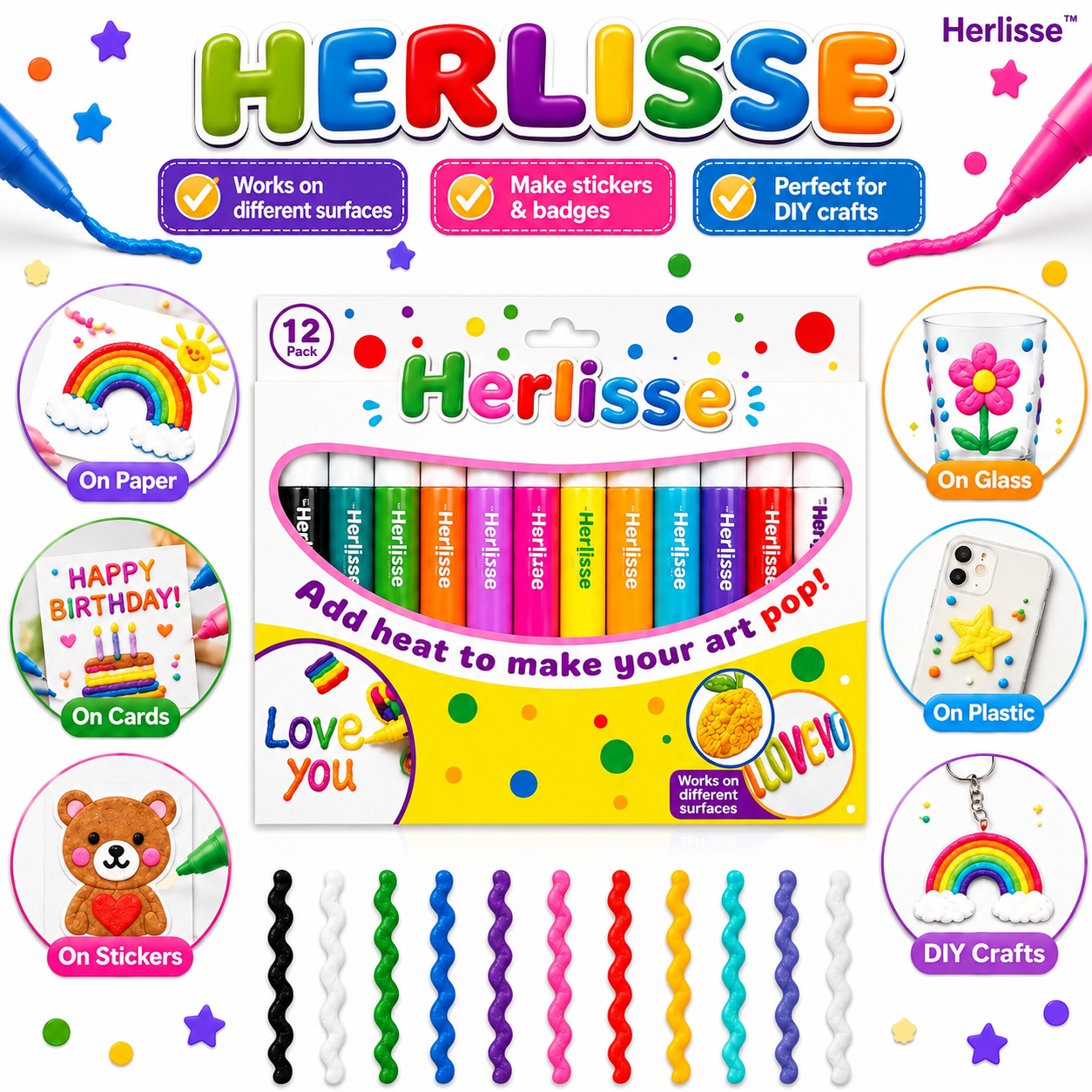 Herlisse™ 3D Relief Art Pen – Turn Flat Drawings Into Touchable 3D Art