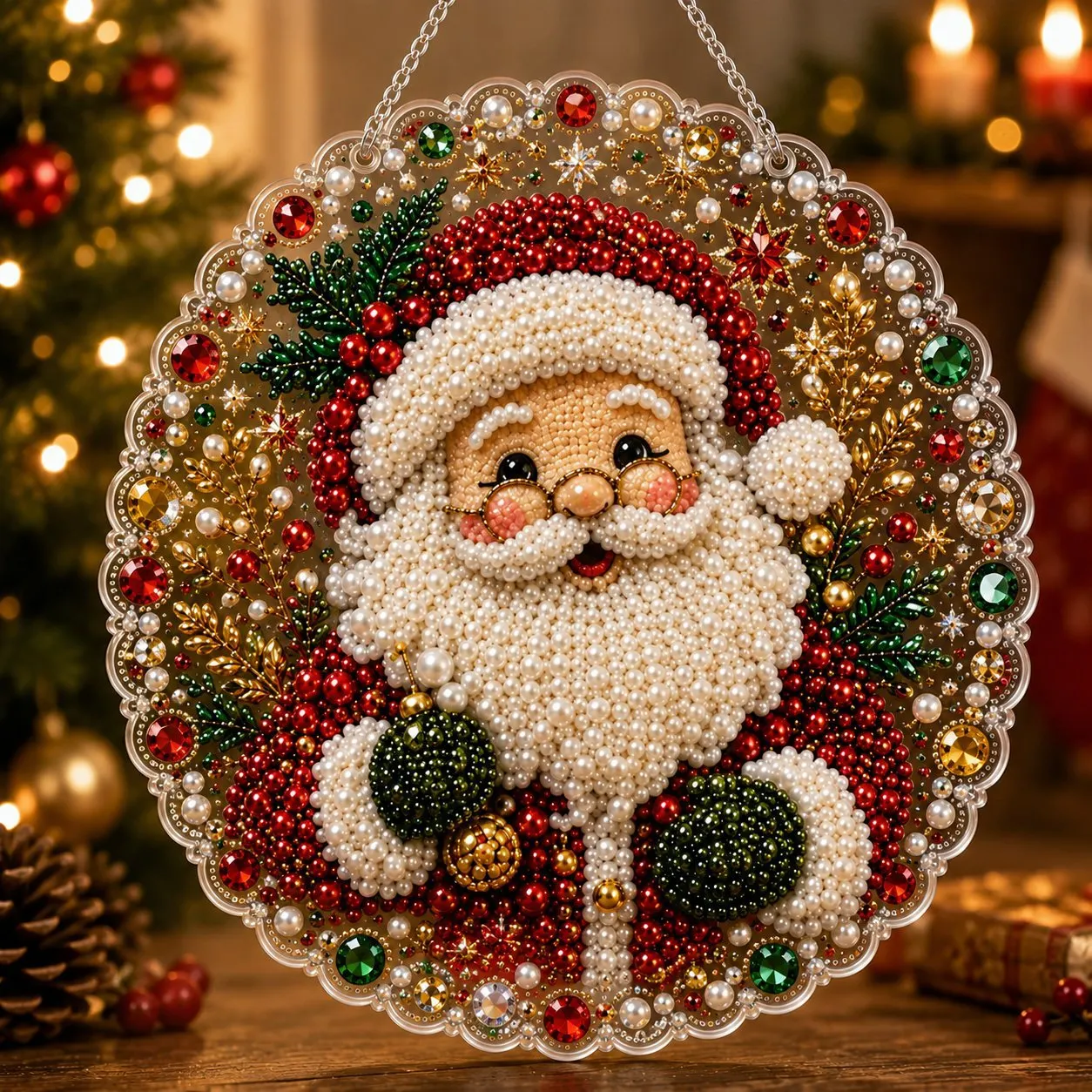 🎨 Make Your Own Christmas Magic! 🎄💎 DIY Pearl Diamond Art Hanging Ornament Kit – Create a Beautiful Handmade Holiday Decoration ✨