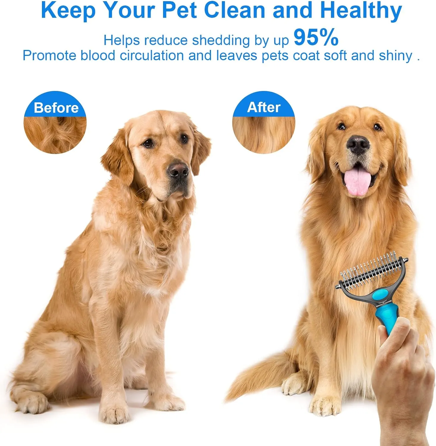 🐾 Double-Sided Pet Brush – Stop Shedding, Not the Cuddles ✨
