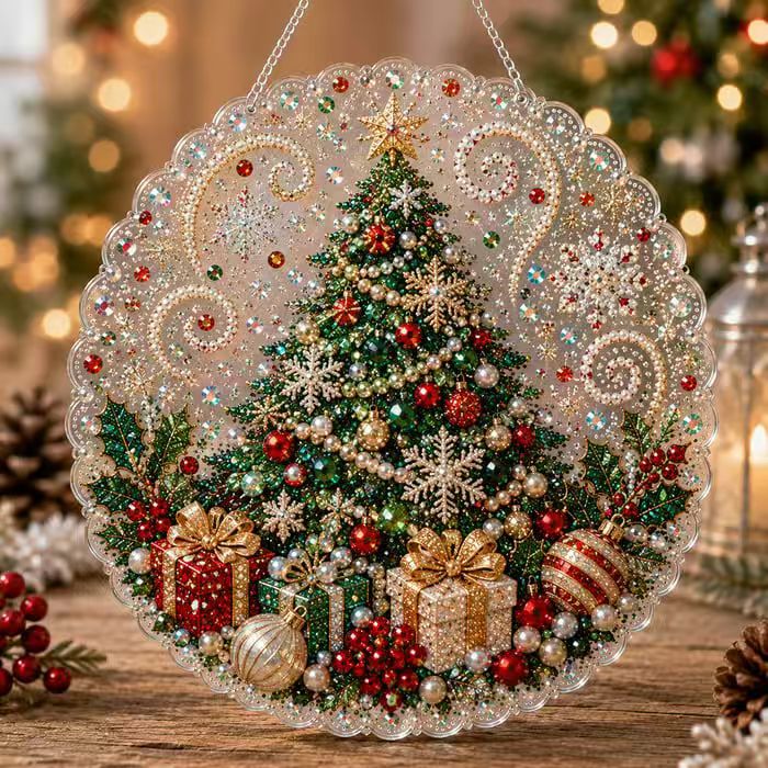 🎨 Make Your Own Christmas Magic! 🎄💎 DIY Pearl Diamond Art Hanging Ornament Kit – Create a Beautiful Handmade Holiday Decoration ✨