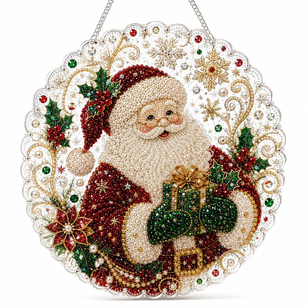 🎨 Make Your Own Christmas Magic! 🎄💎 DIY Pearl Diamond Art Hanging Ornament Kit – Create a Beautiful Handmade Holiday Decoration ✨