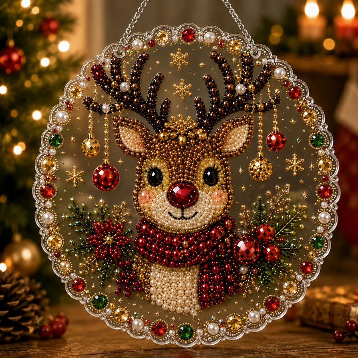 🎨 Make Your Own Christmas Magic! 🎄💎 DIY Pearl Diamond Art Hanging Ornament Kit – Create a Beautiful Handmade Holiday Decoration ✨