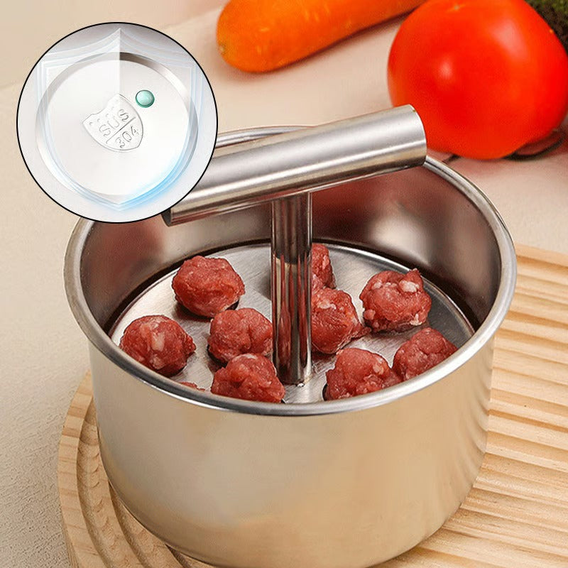 🍝 Perfectly Even Meatballs in Seconds – Stainless Steel 6/12-Portion Mould