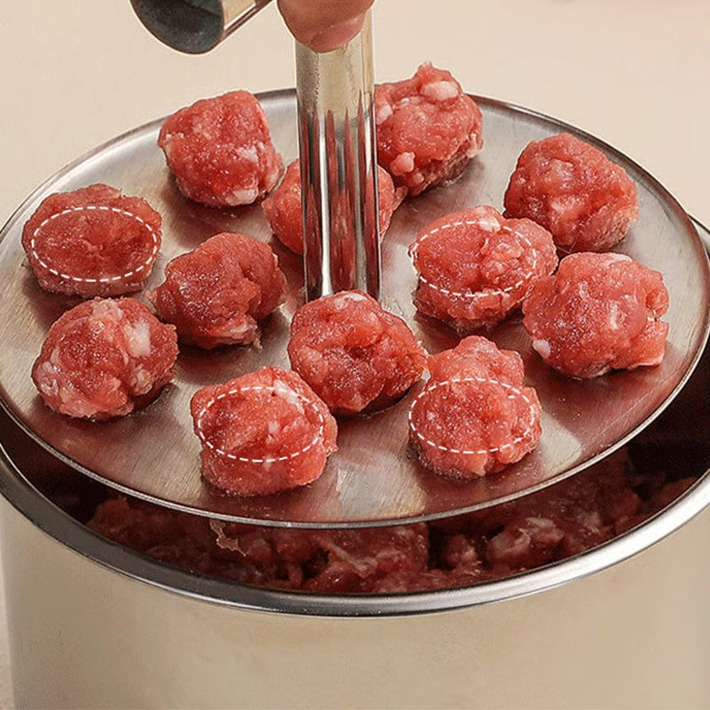🍝 Perfectly Even Meatballs in Seconds – Stainless Steel 6/12-Portion Mould