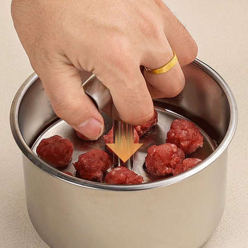 🍝 Perfectly Even Meatballs in Seconds – Stainless Steel 6/12-Portion Mould