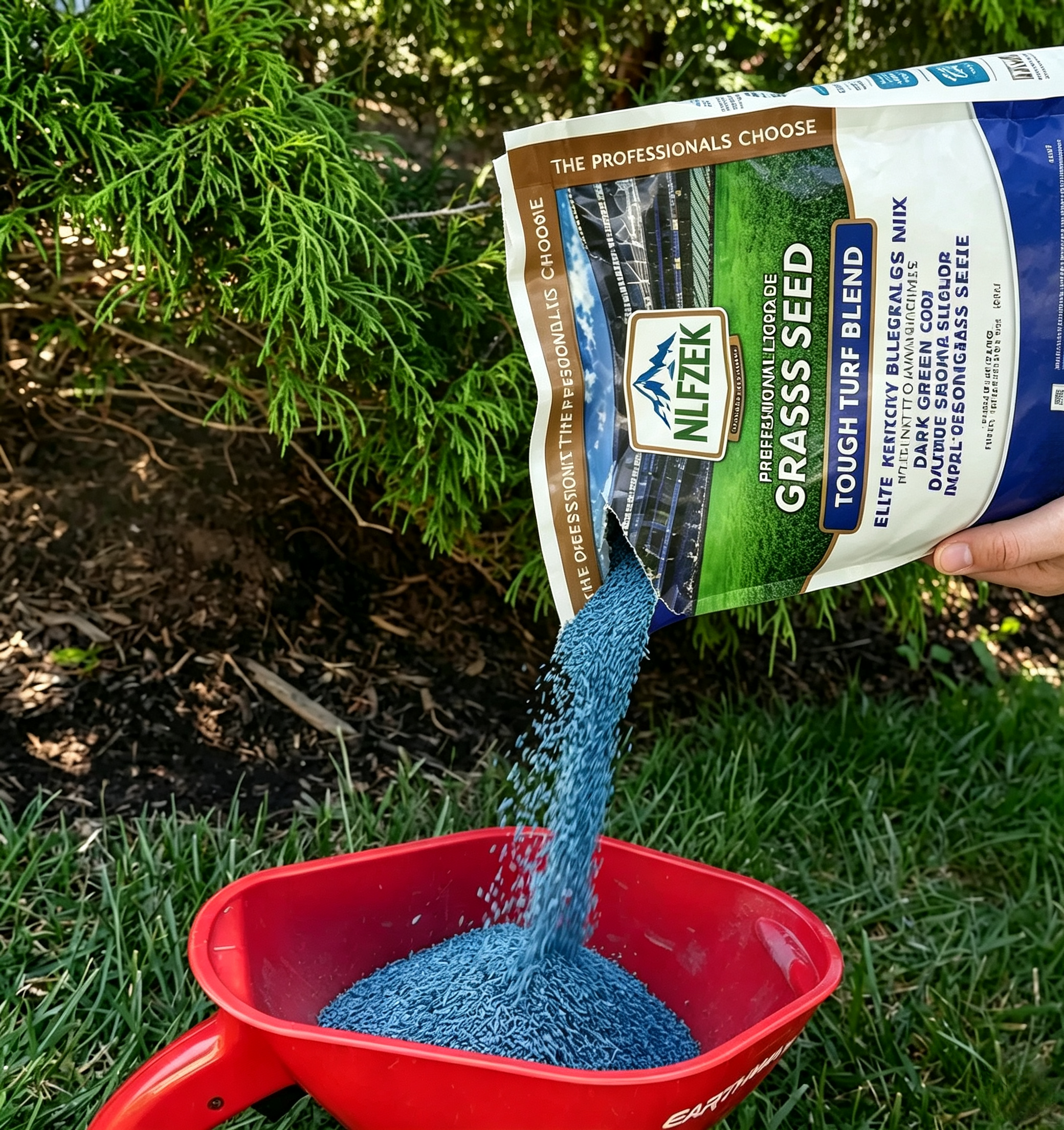 NLFZEK Premium Kentucky Bluegrass & Ryegrass Seed – Wear-Resistant Lawn Grass Seed, Dark Green Turf, Full Sun to Partial Shade