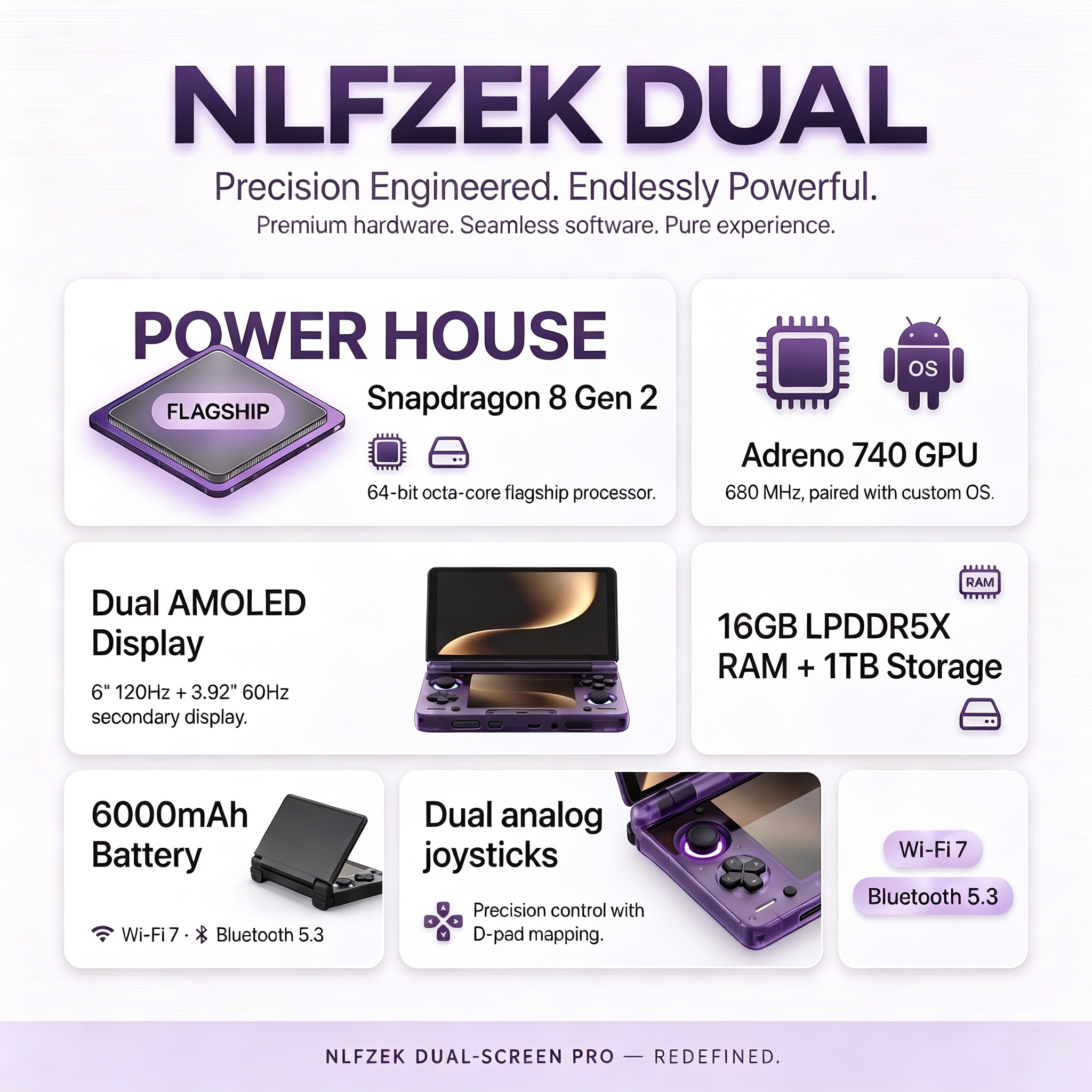 NLFZEK Dual-Screen Pro Gaming Handheld