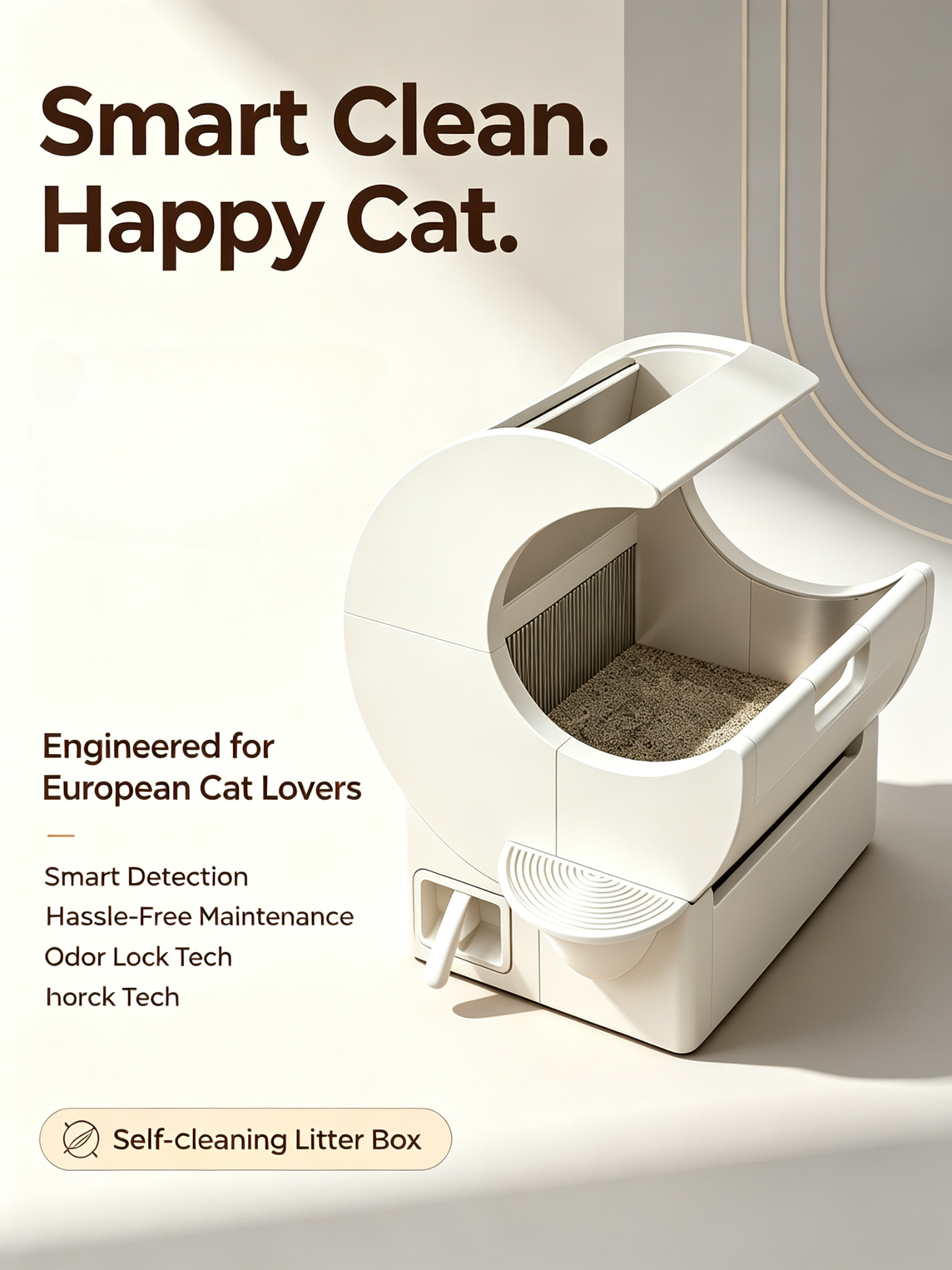 NLFZEK Self-Cleaning Cat Litter Box | No Electricity Needed, Manual Sifting, Odor & Litter Scatter Control