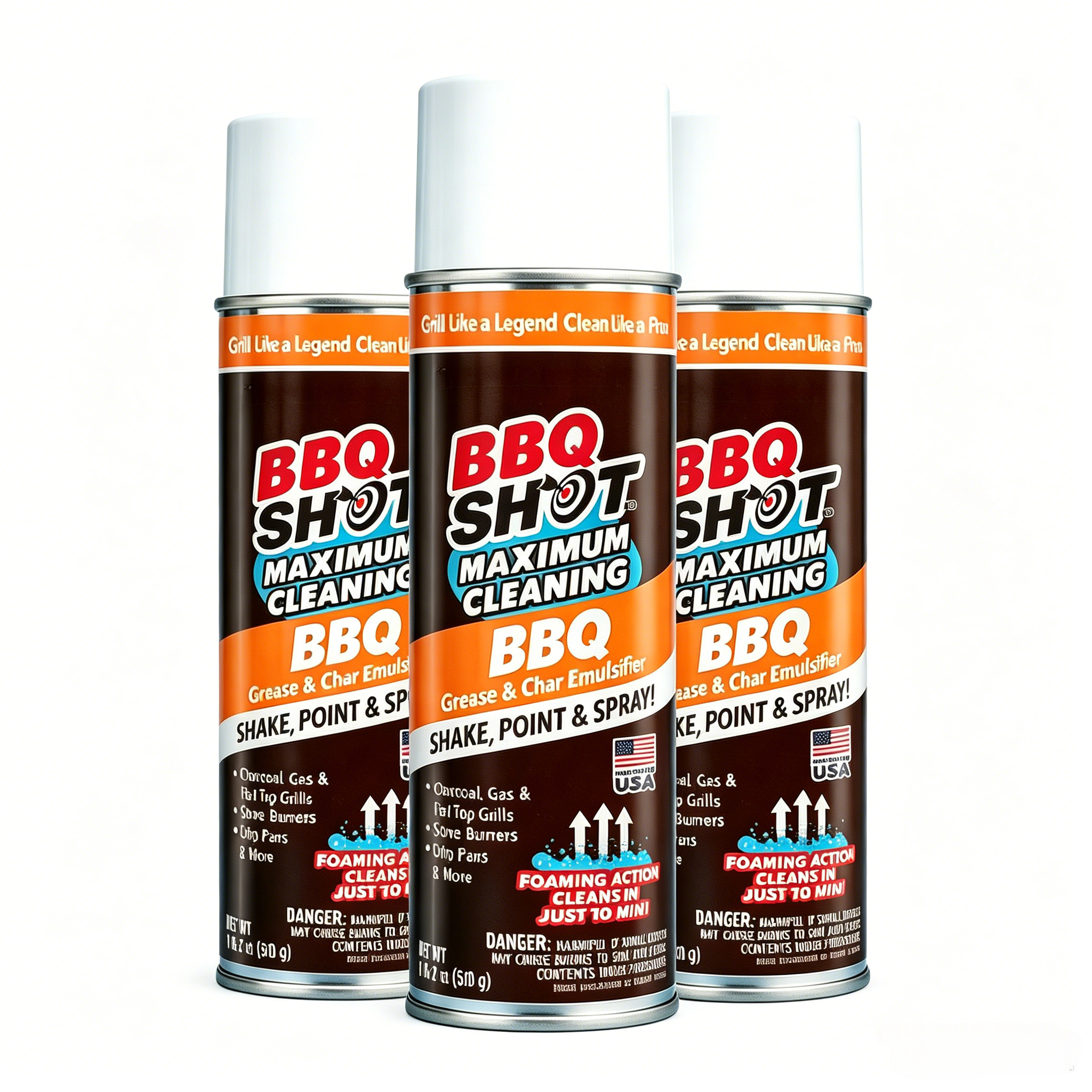 Home BBQ Grill Degreaser Spray, No-Scrub Foaming Cleaner for All Grill Types