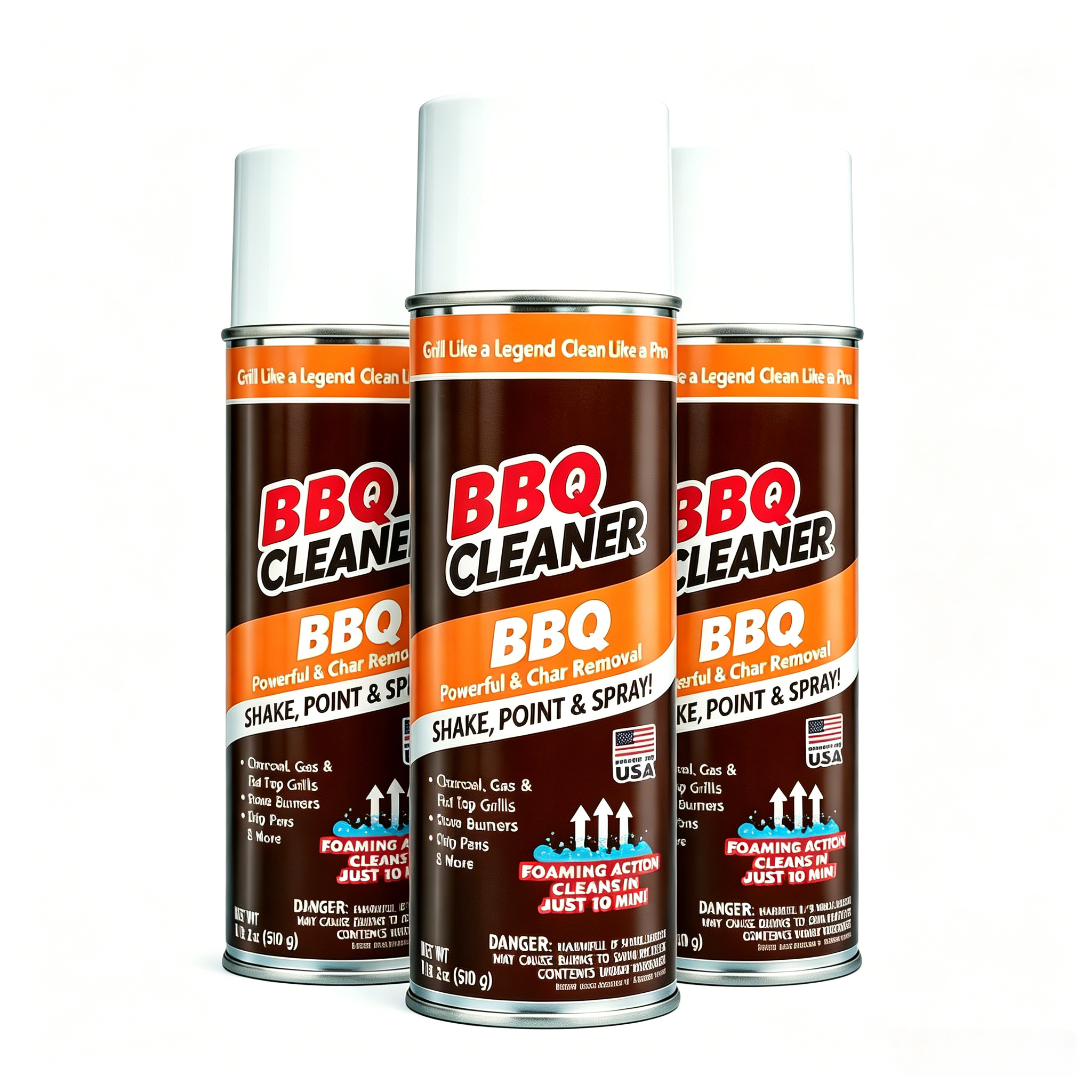 Home BBQ Grill Degreaser Spray, No-Scrub Foaming Cleaner for All Grill Types