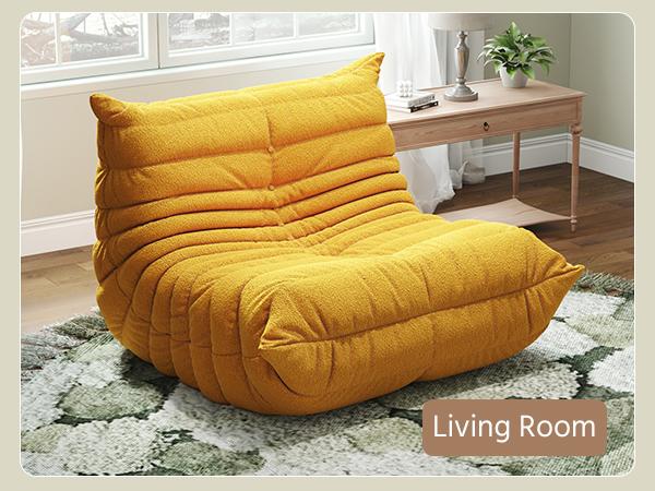 Bean Bag Chair, Single-Seater Lazy Sofa with Teddy Fleece, Memory Foam Ergonomic Lounger, No Assembly, Comfy Floor Sofa for Gaming Room, Living Room, Bedroom & Office, Great Mother&rsquo;s Day Gift