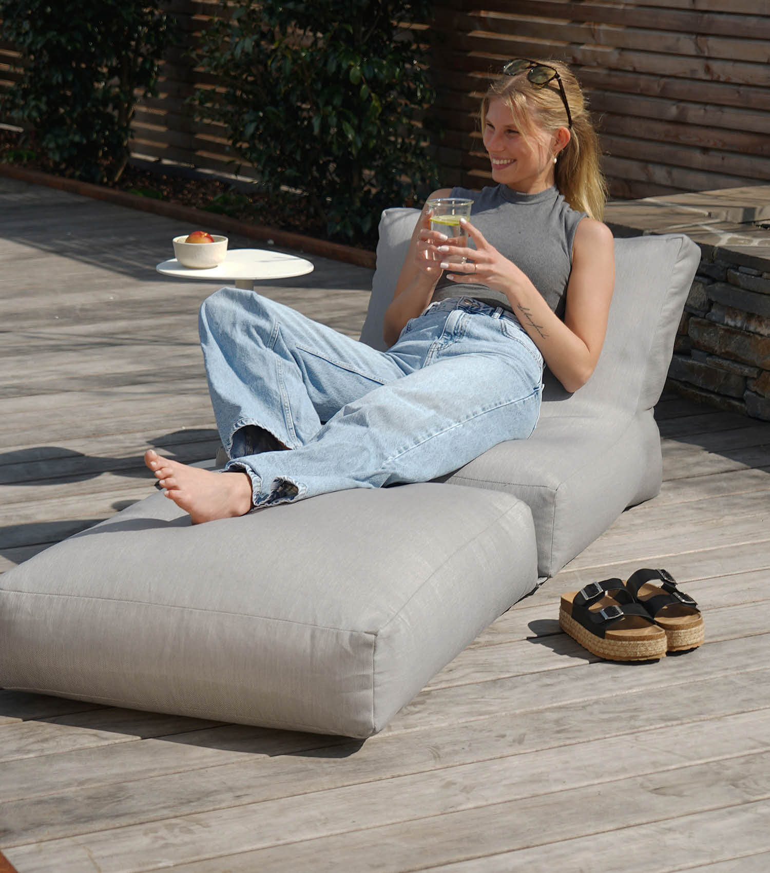 NLFZEK Outdoor Bean Bag – Convertible Lounge Chair & Sun Lounger, Water-Resistant Garden Seating