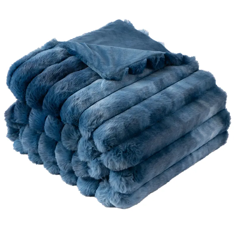 NLFZEK Faux Rabbit Fur Blanket – Ultra Soft Plush Throw for Sofa & Bed
