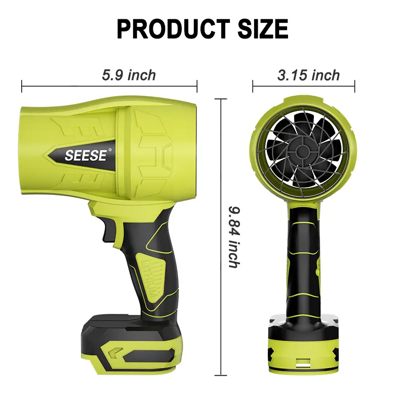 SEESE Cordless Turbo Jet Blower – Powerful Leaf Blower & Air Duster for Car Drying, Garden, Home & Snow Removal