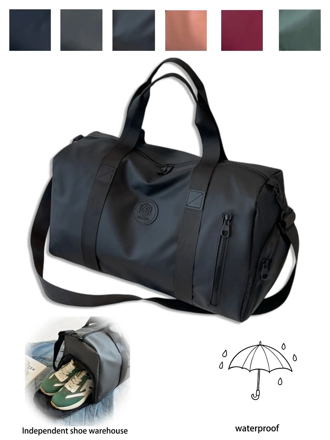 Travel Duffle Bag with Shoe Compartment & Wet Pocket | Lightweight Weekender Bag
