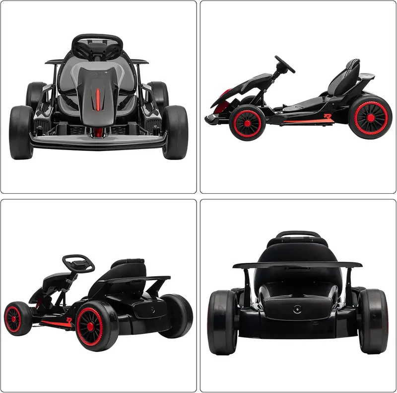 GARVEE 24V Electric Drift Go Kart | Dual 200W Motors, 360° Drift & Gas/Brake Pedals