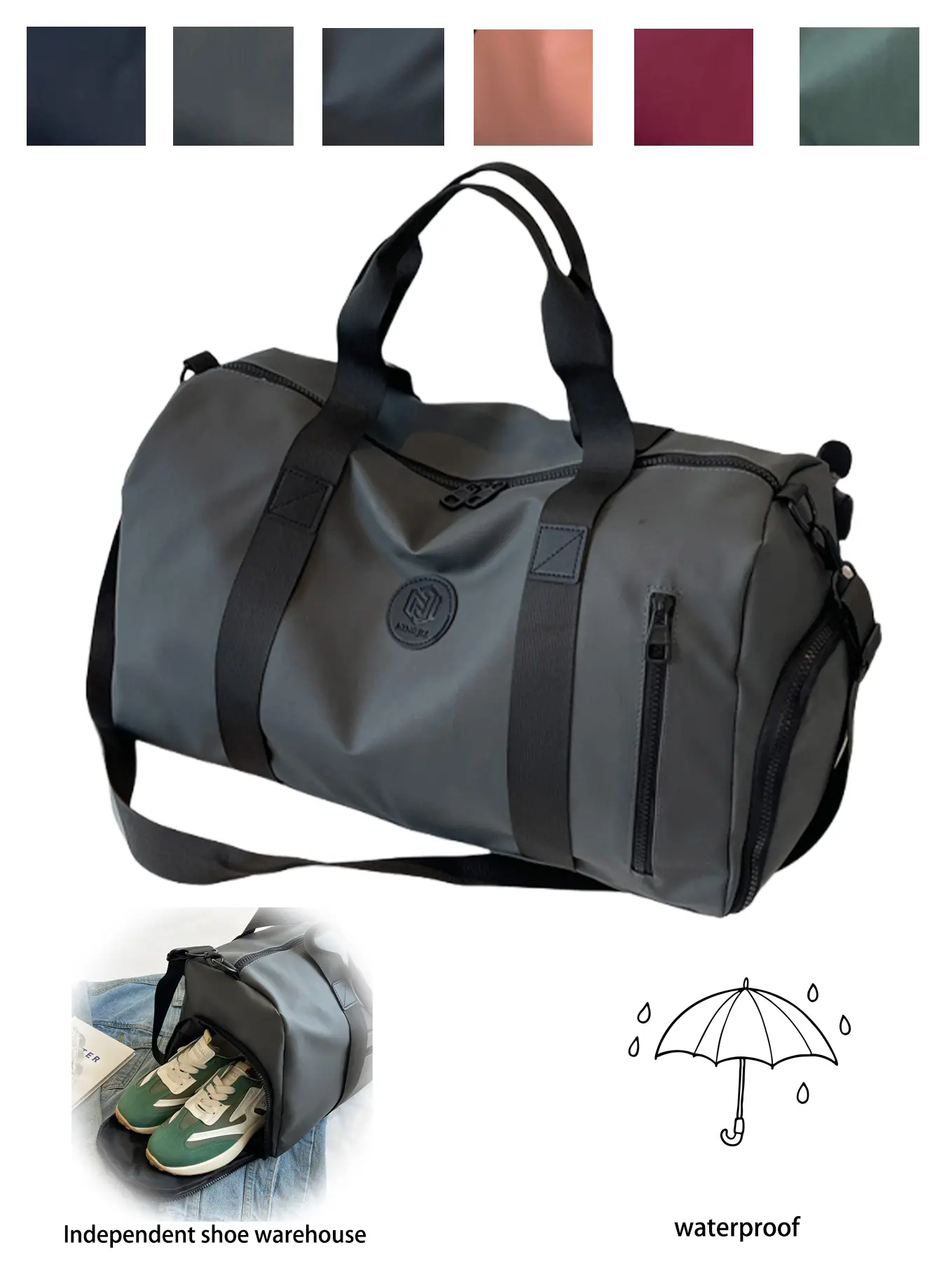 Travel Duffle Bag with Shoe Compartment & Wet Pocket | Lightweight Weekender Bag
