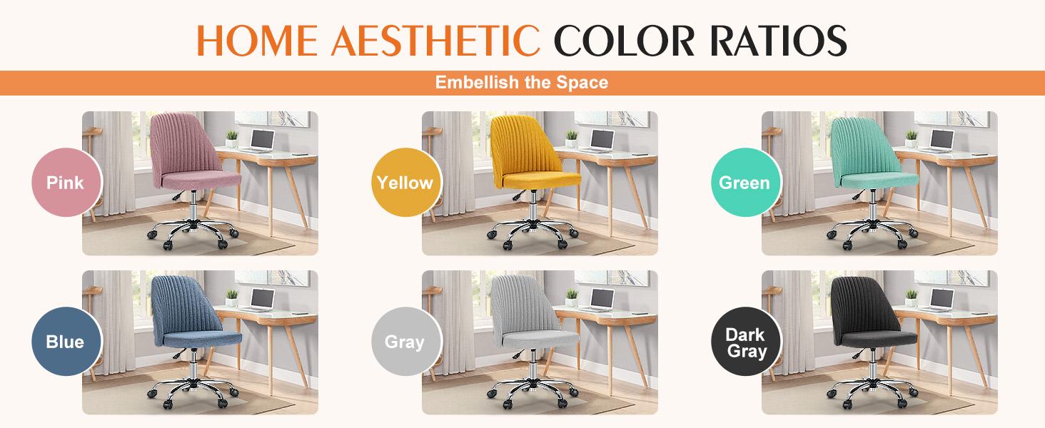 Office Chair, Modern Fabric Desk Chair with Wheels, Space-Saving Swivel Seating, Adjustable Comfort Computer Vanity Chair Office Chair, Modern Fabric Desk Chair with Wheels, Space-Saving Swivel Seating, Adjustable Comfort Computer Vanity Chair