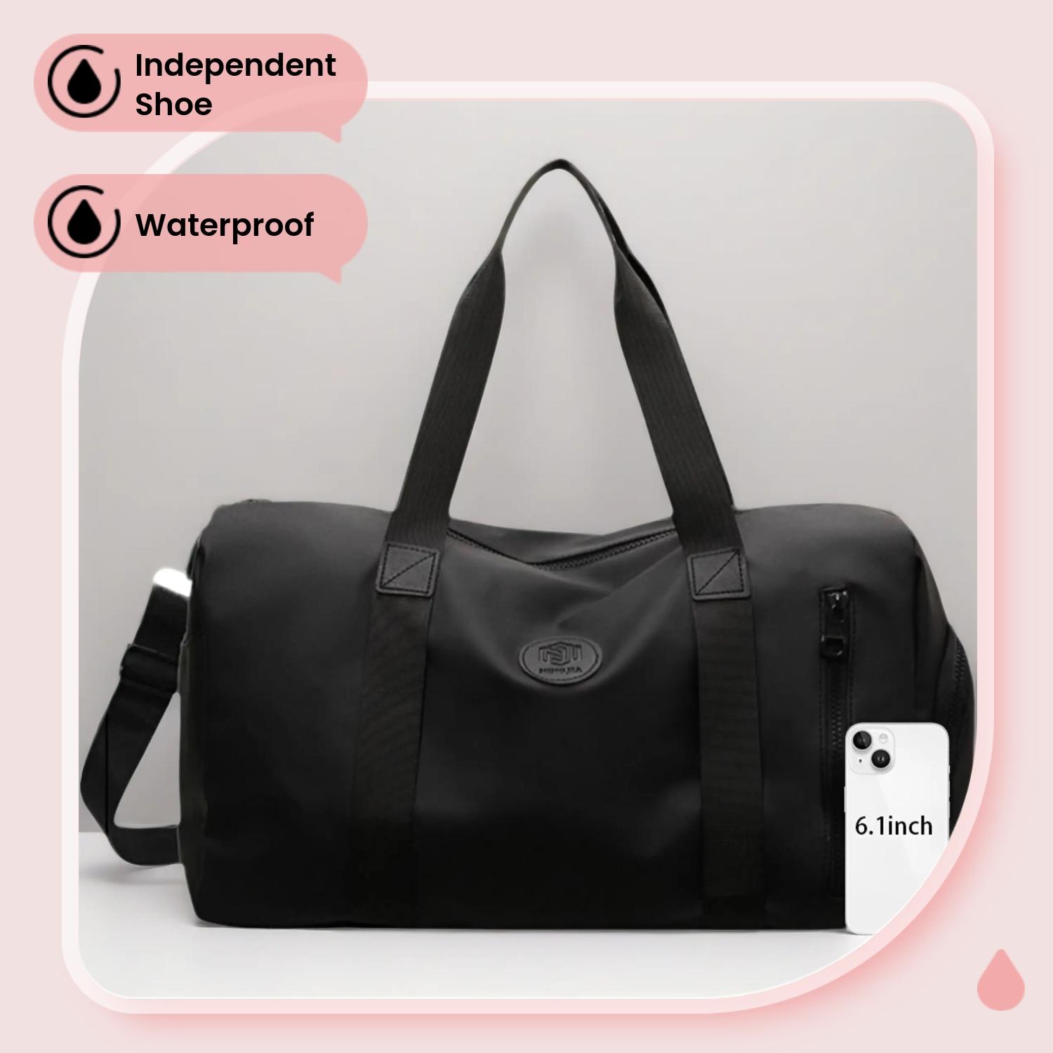 Back to School Unisex Travel Duffle Bag with Dry & Wet Separation, Independent Shoe Compartment,travel handbag，Lightweight Weekender Bag for Gym Vacation，Packing bag,cabin bag,weekender bag,travel duffle bags,wally bag travel,Travel bag pack，large travel